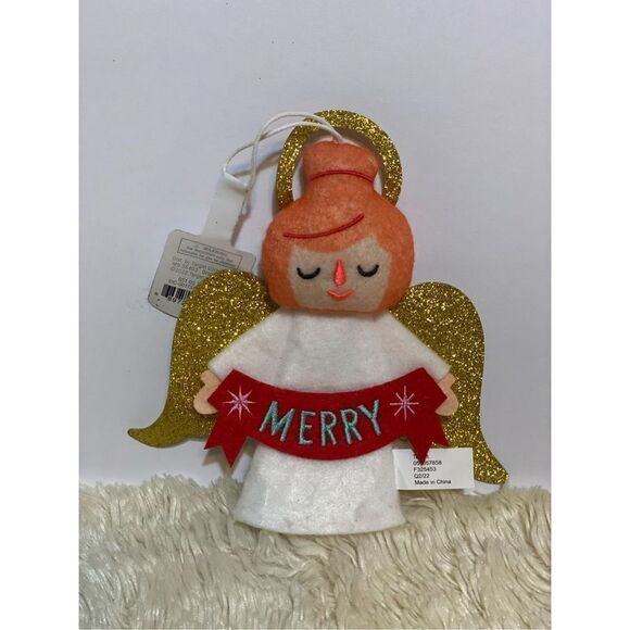 Target Felt 'Merry' Angel Christmas Tree Ornament Red Wondershop™ - Picture 2 of 3